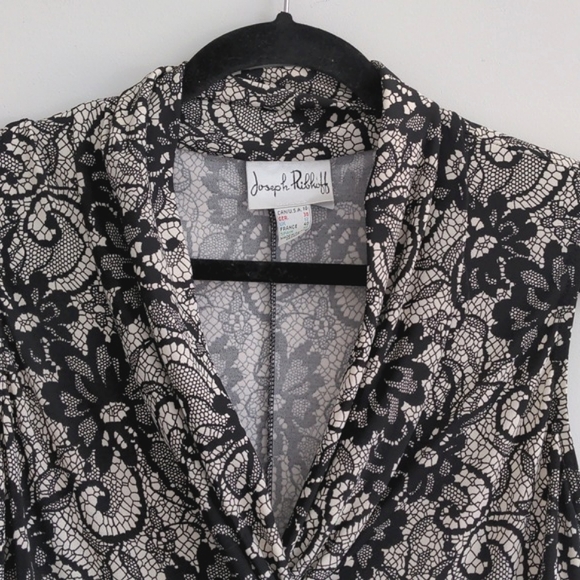 JOSEPH RIBKOFF | Vintage Dress Sleeveless V-Neck, Black/White, Womens Size 10 - Picture 4 of 10